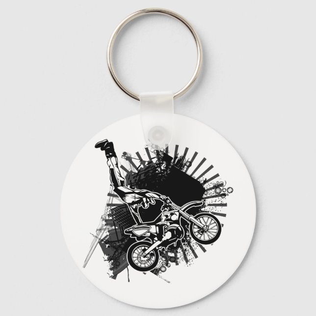 Chaveiro Motocross Grunge Jump (Frente)
