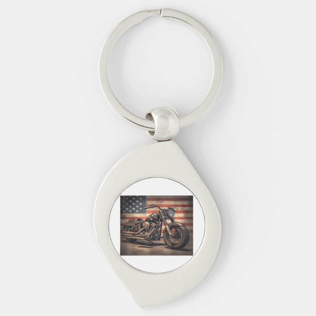 Chaveiro Motorcycle USA Flag Biker (Frente)