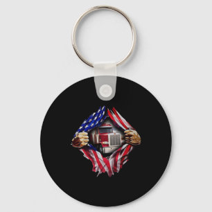Chaveiro Motorista de caminhoneiro americano Flag Truck