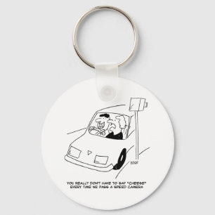 Chaveiro Motorista diz queijo ao atravessar uma câmera de v