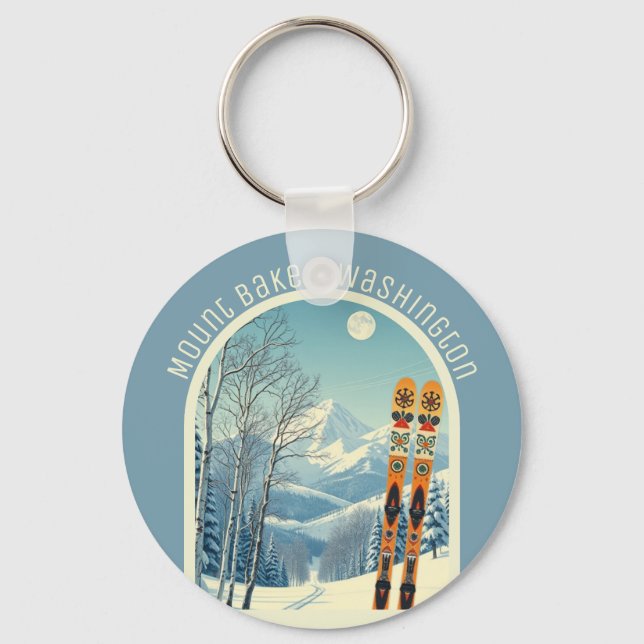 Chaveiro Mount Baker Washington Cascades ski souvenir  (Frente)