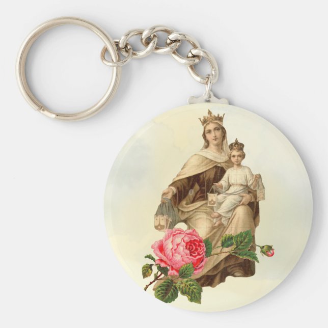 Chaveiro Mount Carmel Virgin Mary Jesus Brown Scapular Keyc (Frente)