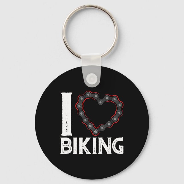 Chaveiro Mountain Bike Cycling Bicycle I Love Biking  (Frente)