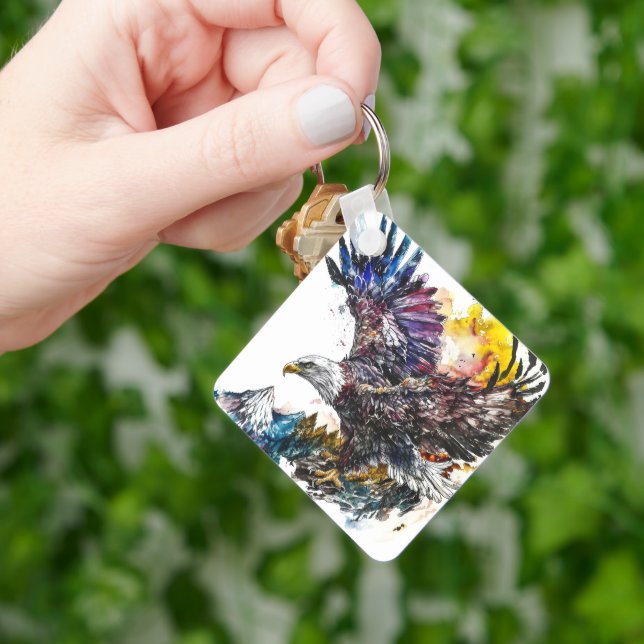 Chaveiro Mountain Majestade Eagle Watercolor (Mão)