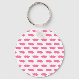 Chaveiro Moustaches cor-de-rosa