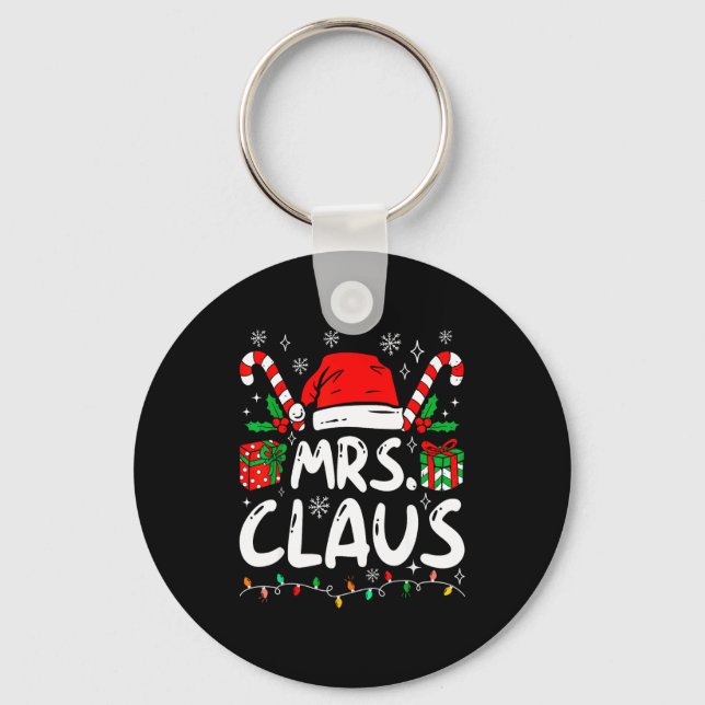 Chaveiro Mr And Mrs Claus Santa Hat Couples Family Christma (Frente)
