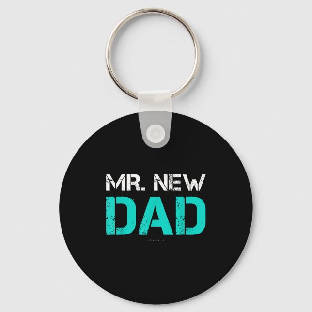 Chaveiro Mr. New Dad . Funny New Dad Tee Shirts  (Frente)