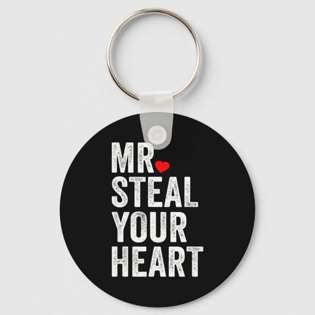 Chaveiro Mr. Steal Your Heart Funny Valentines Day Men’s  (Frente)