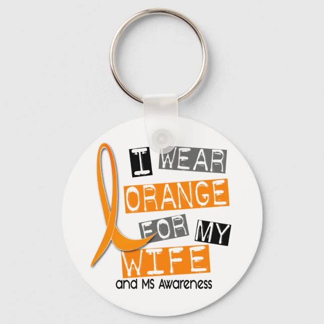 Chaveiro MS Múltipla Esclerose Visto Laranja Para A Minha E (Frente)
