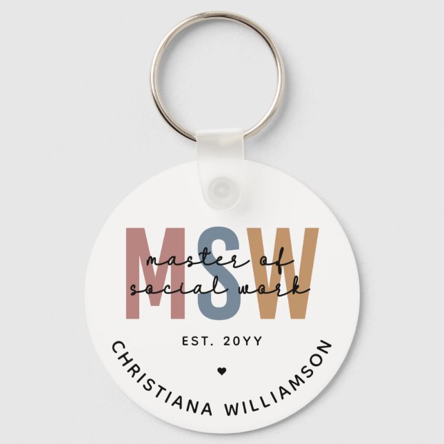 Chaveiro MSW Mestre Personalizado de Graduação Retroativa d (Frente)