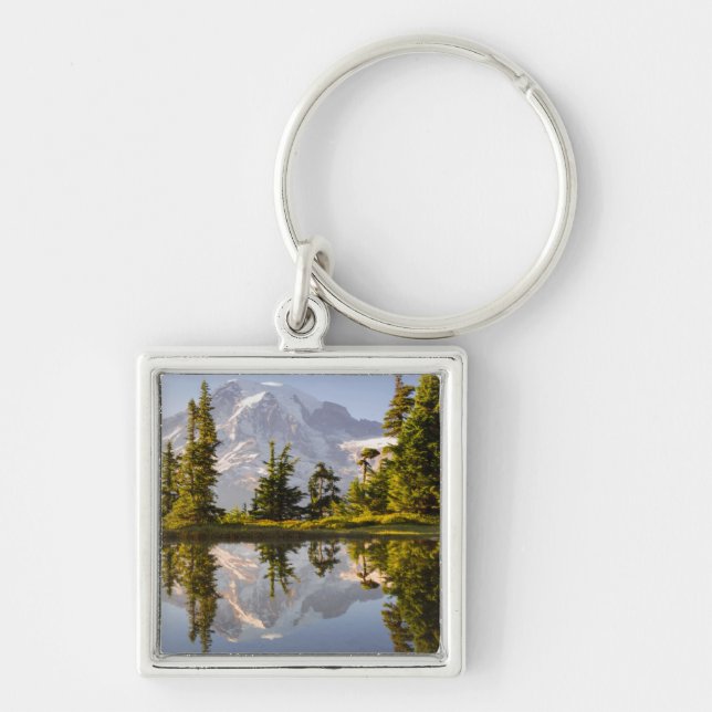 Chaveiro Mt. Rainier refletido em uma chuva perto do Pico d (Frente)