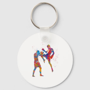Chaveiro Muay thai cajador em aquarela