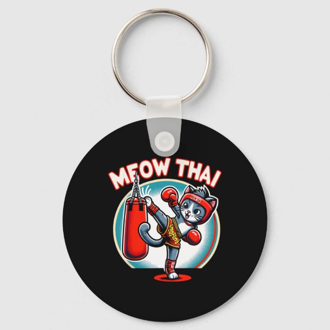 Chaveiro Muay Thai Martial Art Tailandês Boxing Cat Meow Th (Frente)