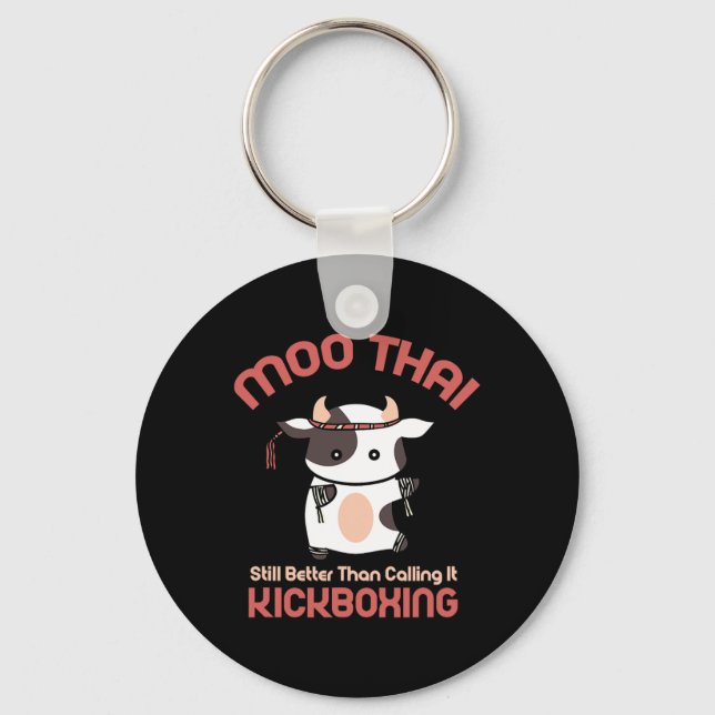 Chaveiro Muay Thai Moo Thai Kickboxing Engraçado  (Frente)