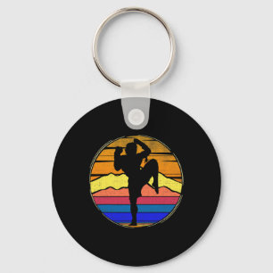 Chaveiro Muay Thai Vintage Retro Pôr do Sol Engraçado Gi de