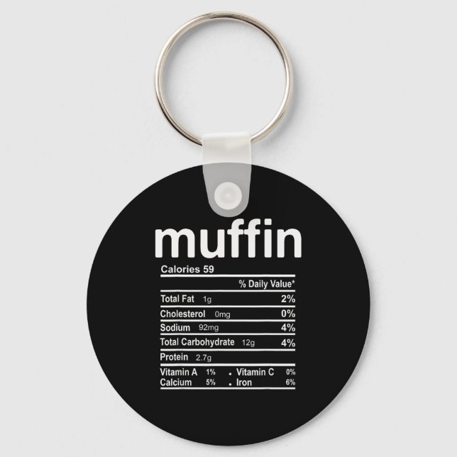 Chaveiro Muffin Nutrition Facts Funny Thanksgiving Christma (Frente)