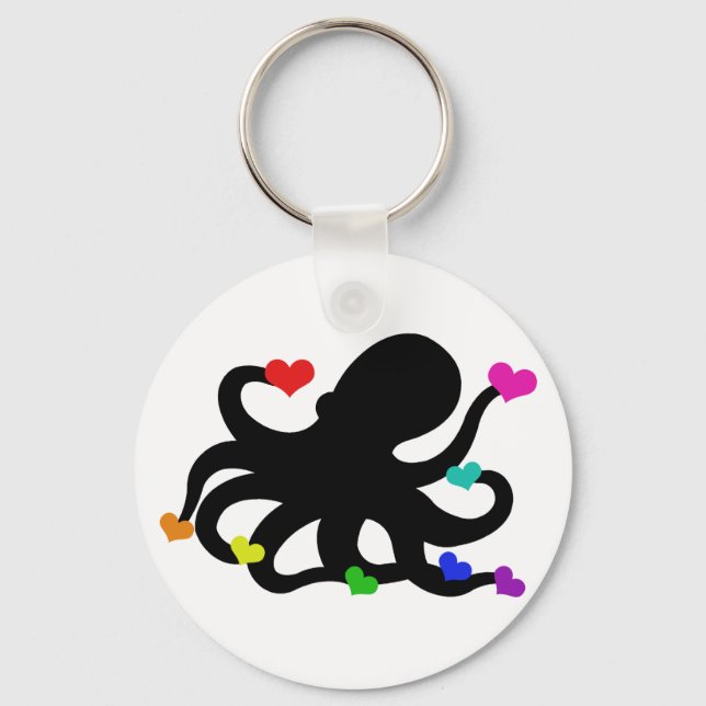 Chaveiro Muito amor Corações Octopus Art Design (Frente)