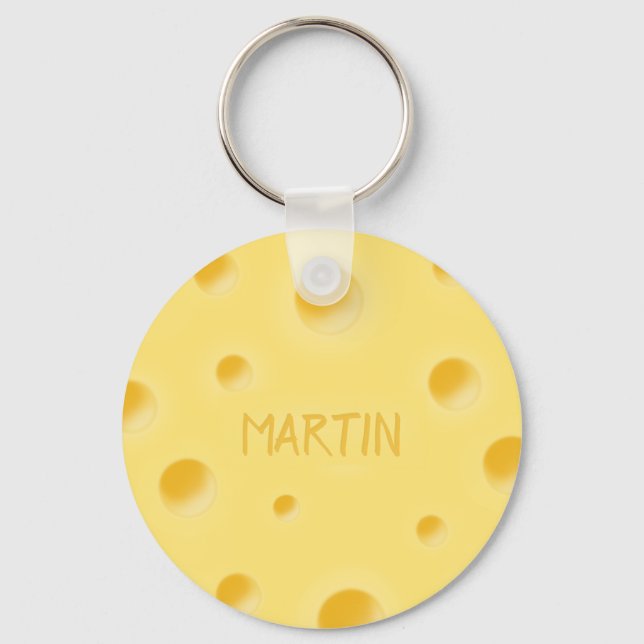 Chaveiro Muito Cheesy! Queijo suíço personalizado (Frente)