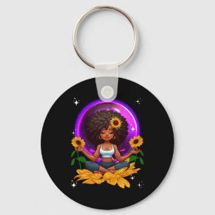 Chaveiro Mulher Afro Yoga Sunflower Malhação fantasia Orgul