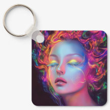 Mulher alienígena com cabelo cósmico