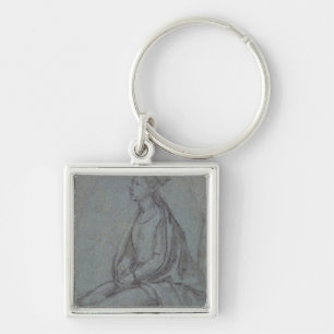 Chaveiro Mulher assentada, c.1514 (giz preto & branco em