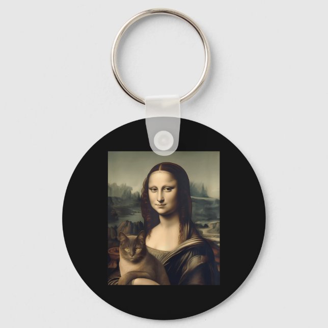 Chaveiro Mulher Cat Lover Mona Lisa Cat Kitten (Frente)