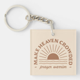 Chaveiro Mulher cristã cita estética boho beige