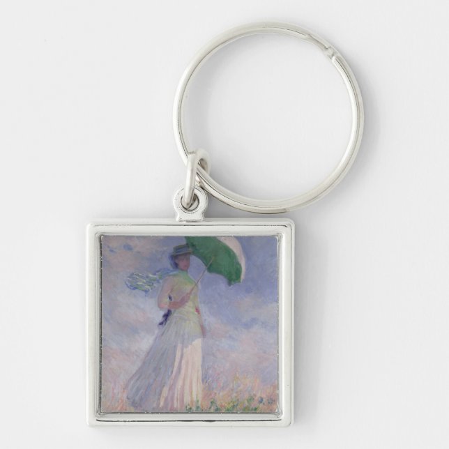 Chaveiro Mulher de Claude Monet | com um parasol girado (Frente)