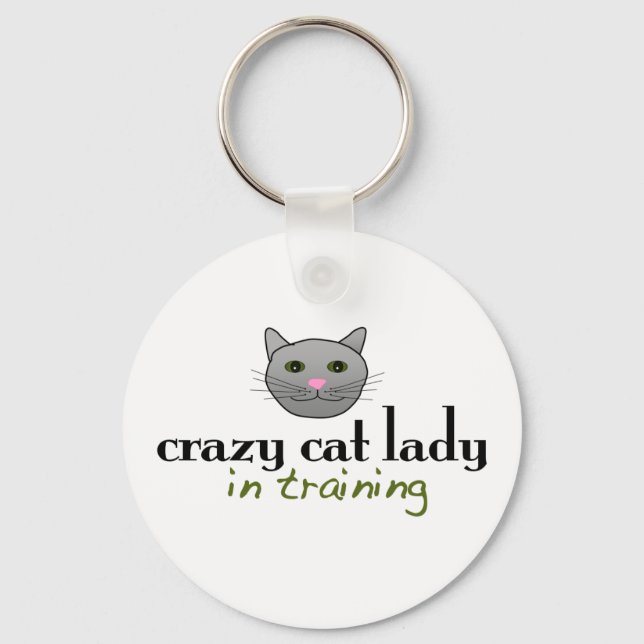 Chaveiro Mulher de gatos louca em treinamento (Frente)
