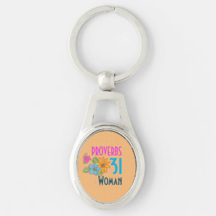 Chaveiro Mulher de Provérbios 31 Bíblia Cristã Escritura Fl