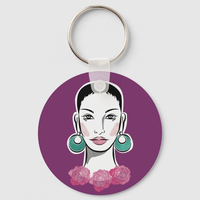 Chaveiro Mulher do Mod Fleur dos anos 60 (Frente)