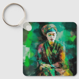 Chaveiro Mulher em Verde