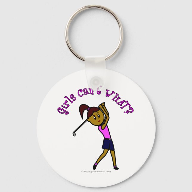 Chaveiro Mulher Escura Golfer (Frente)