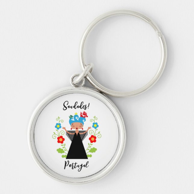 Chaveiro Mulher fada cantora de caravela portuguesa (Frente)