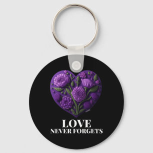 Chaveiro Mulher Flor do Coração Nunca Esquece Alzheimer