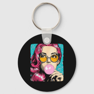 Chaveiro Mulher Legal com Chiclete em Estilo Pop Art