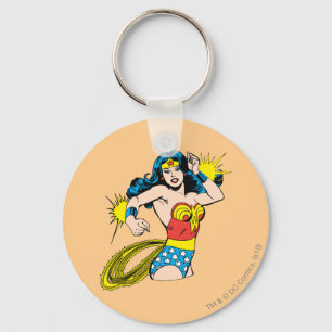 Chaveiro Mulher maravilhosa gira com algemas brilhantes