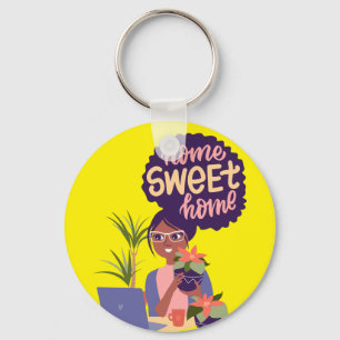 Chaveiro Mulher Negra Louca Dama de Planta, Casa Doce