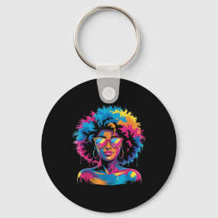Chaveiro Mulher Rainha Negra Afro Melanin Tinta Derrubando