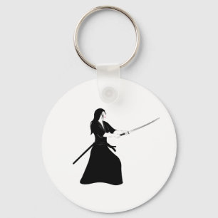 Chaveiro Mulher Samurai Guerreira com Espada