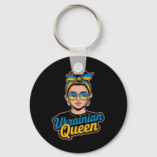 Chaveiro Mulher Ucraniana Estilo Retro Gráfico Orgulho Cult