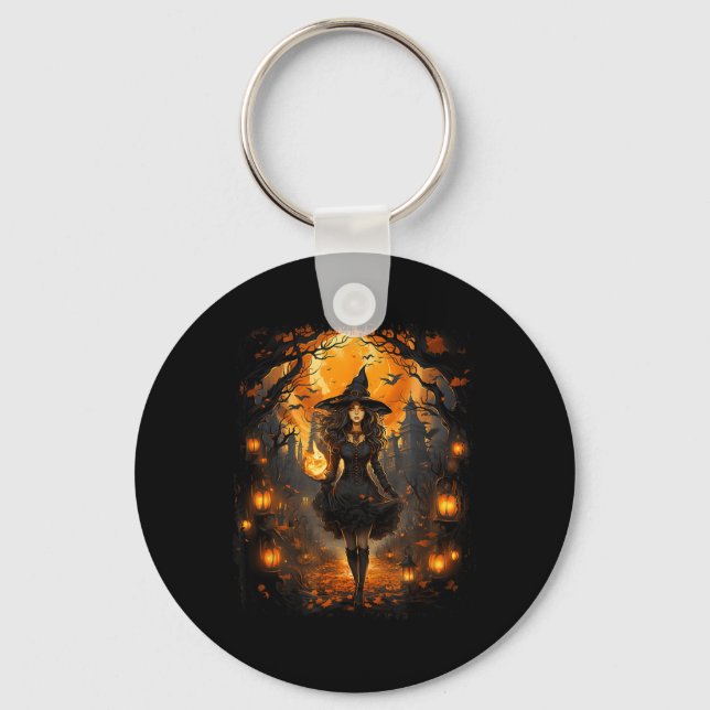 Chaveiro Mulher Witchy Girl Halloween Costume Witchcraft Wi (Frente)