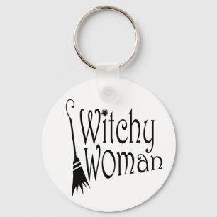 Chaveiro Mulher Witchy Halloween Broom