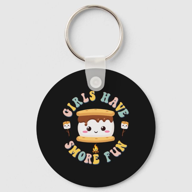 Chaveiro Mulheres Acampando Kawaii Smores Meninas Têm Mais  (Frente)
