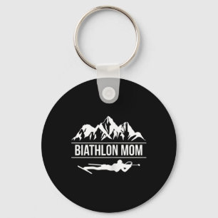 Chaveiro Mulheres Biathlon Mãe Biathlete Atirando no Esqui