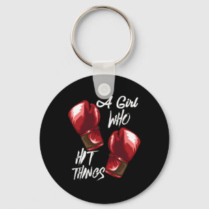 Chaveiro Mulheres Boxe Kickboxing Uma Garota Que Bate Coisa