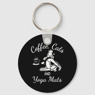 Chaveiro Mulheres Café Gatos E Tapetes De Yoga - Nome Engra