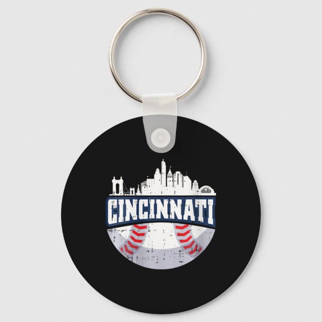 Chaveiro Mulheres Cincinnati Baseball Skyline Ohio Baseball (Frente)