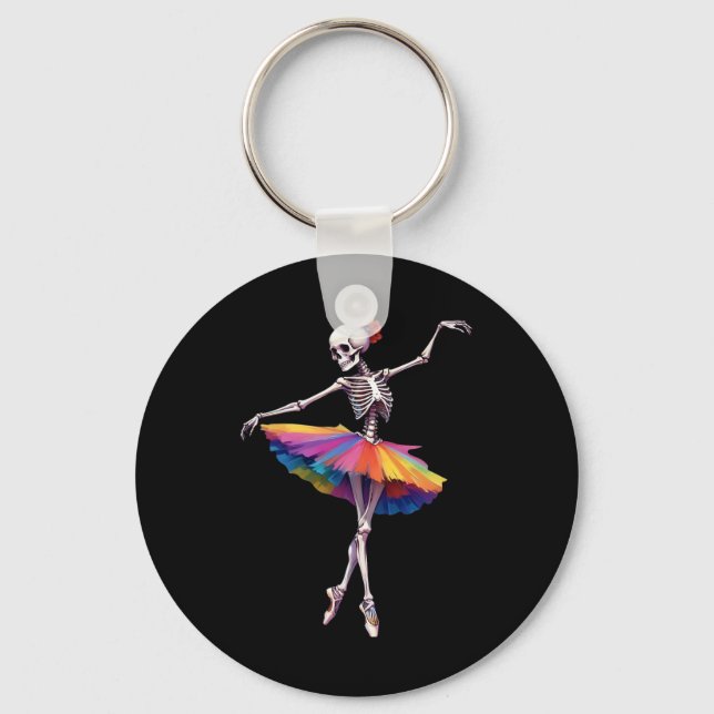 Chaveiro Mulheres dançando esqueleto Rainbow Ballerina (Frente)