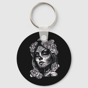 Chaveiro Mulheres de Crânio de Açúcar De Los Muertos La Cat